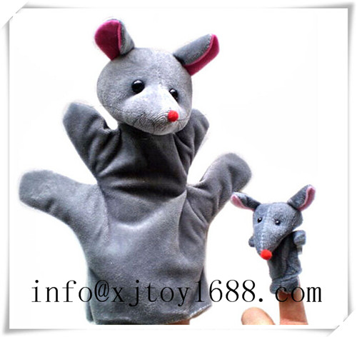 plush hand puppet and finger puppet