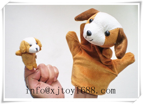 plush hand puppet and finger puppet