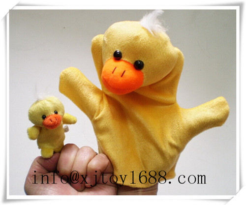 plush hand puppet and finger puppet