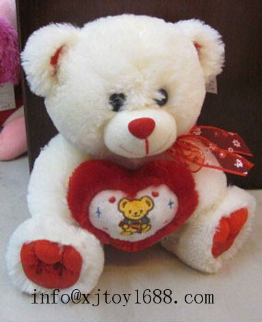 plush bear with heart