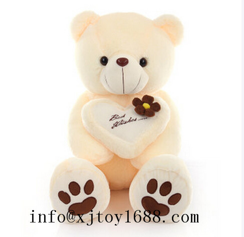 plush valentine bear with heart