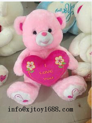 plush valentine bear with heart