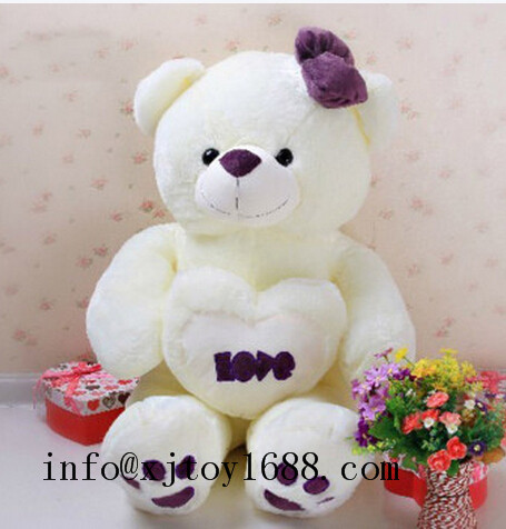 plush valentine bear with heart