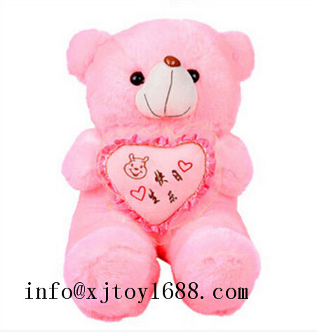 plush valentine bear with heart