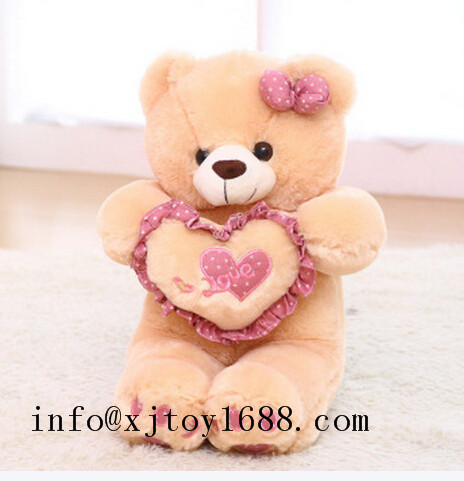 plush valentine bear with heart