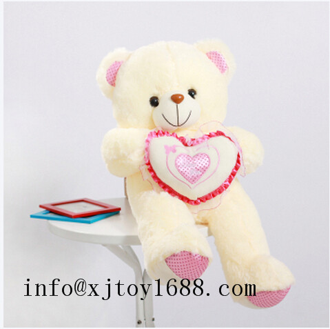 plush valentine bear with heart