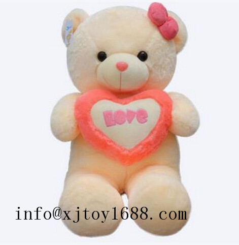 plush valentine bear with heart