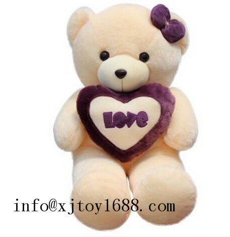 plush valentine bear with heart