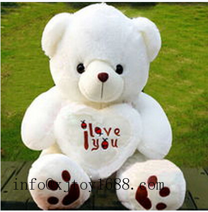 plush valentine bear with heart