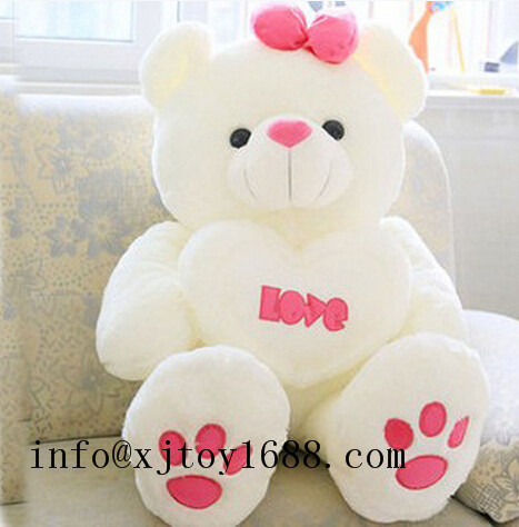 plush valentine bear with heart