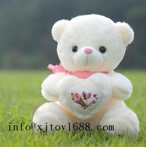 plush valentine bear with heart