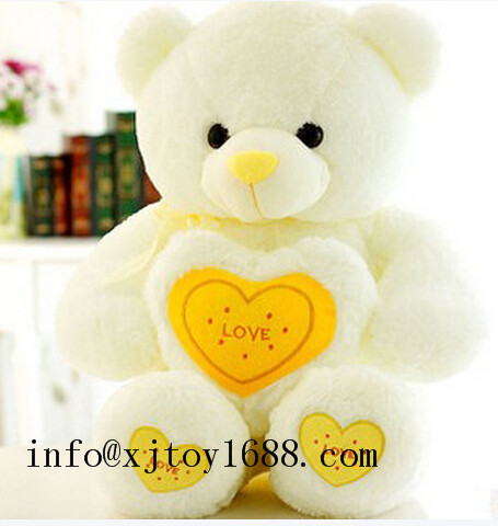 plush valentine bear with heart