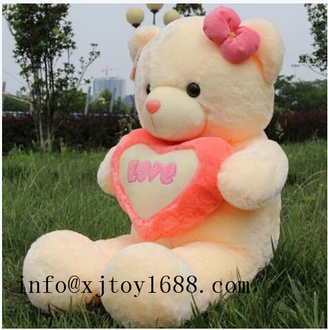 plush valentine bear with heart