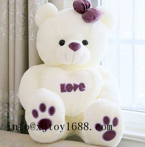 plush valentine bear with heart