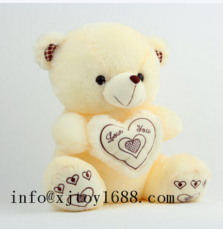 plush valentine bear with heart