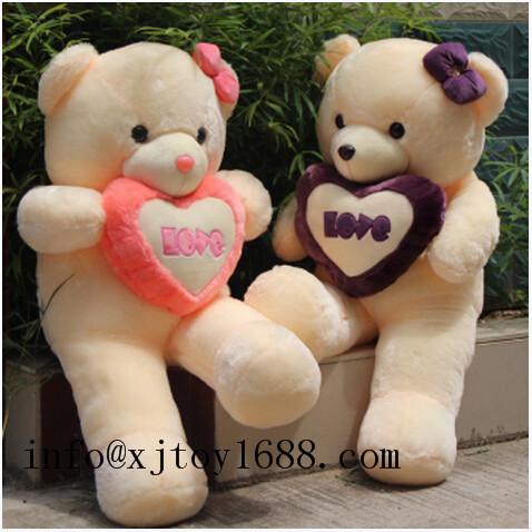 plush valentine bear with heart