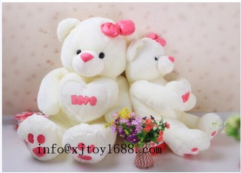 plush valentine bear with heart