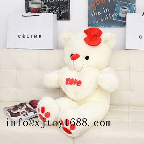 plush valentine bear with heart