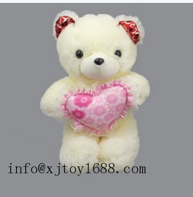 plush valentine bear with heart